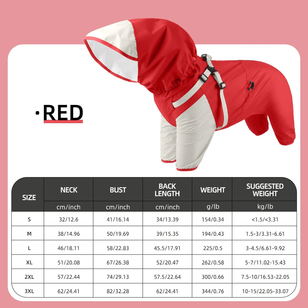 🌧️ Waterproof Dog Raincoat with Hood