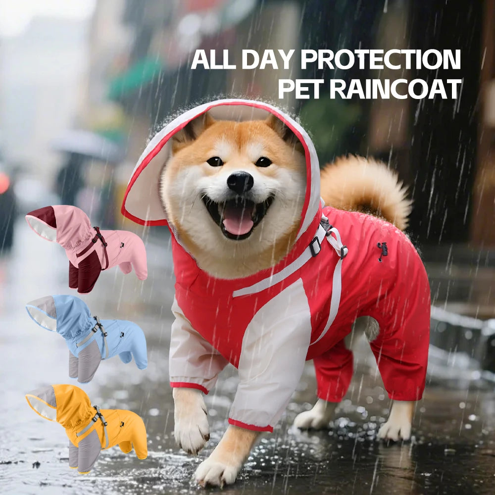 🌧️ Waterproof Dog Raincoat with Hood