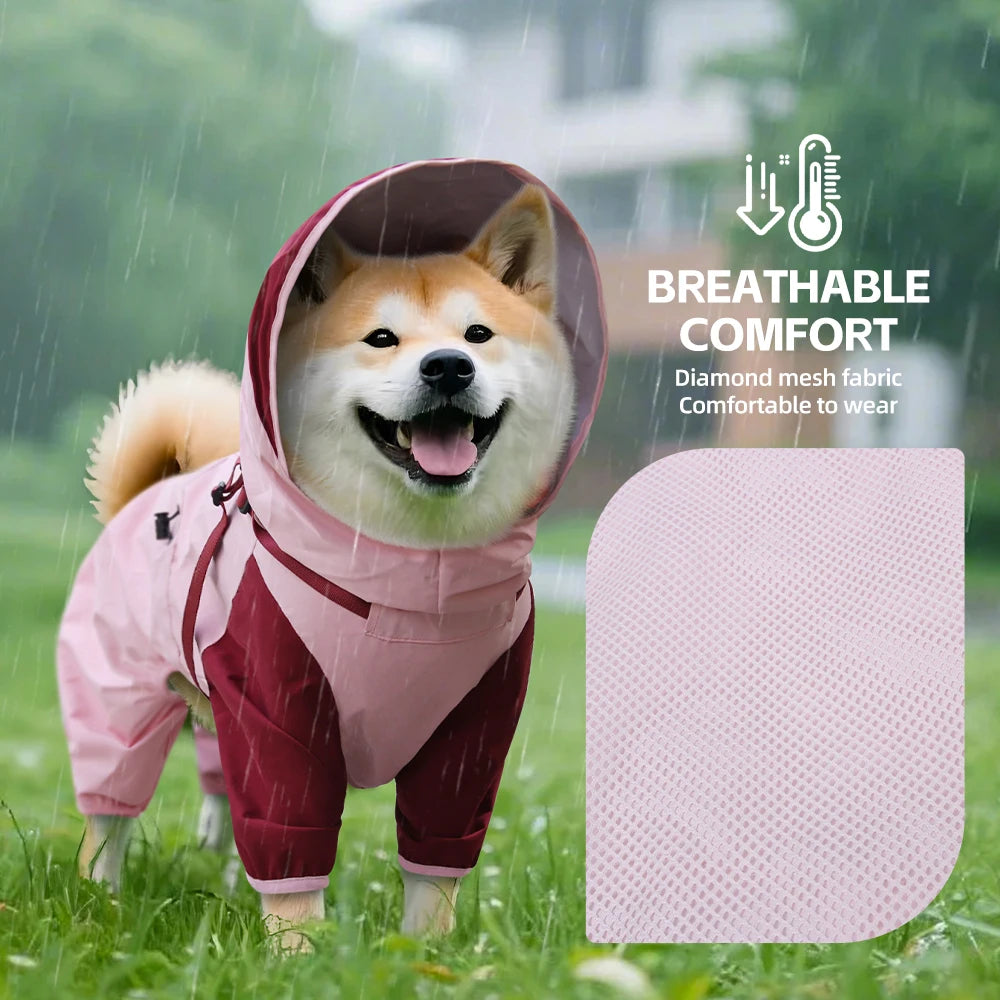 🌧️ Waterproof Dog Raincoat with Hood