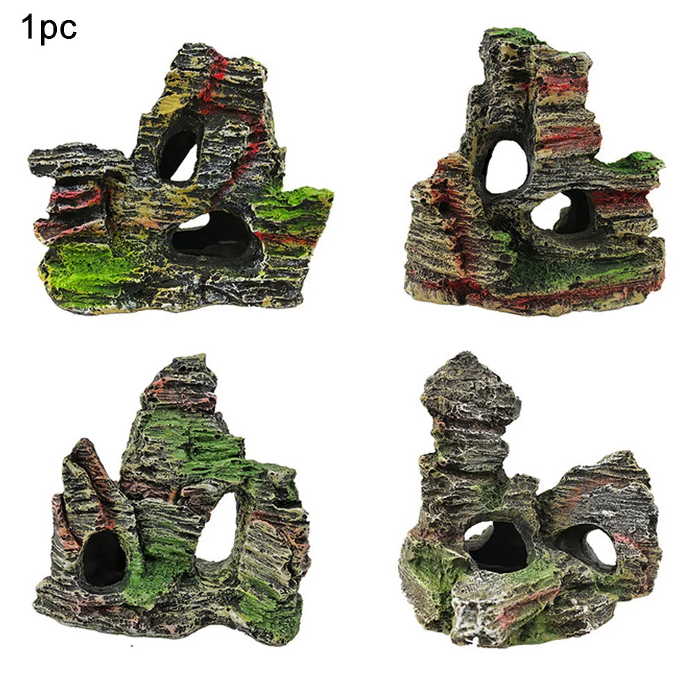 Artificial Moss Rock Cave Aquarium Ornament