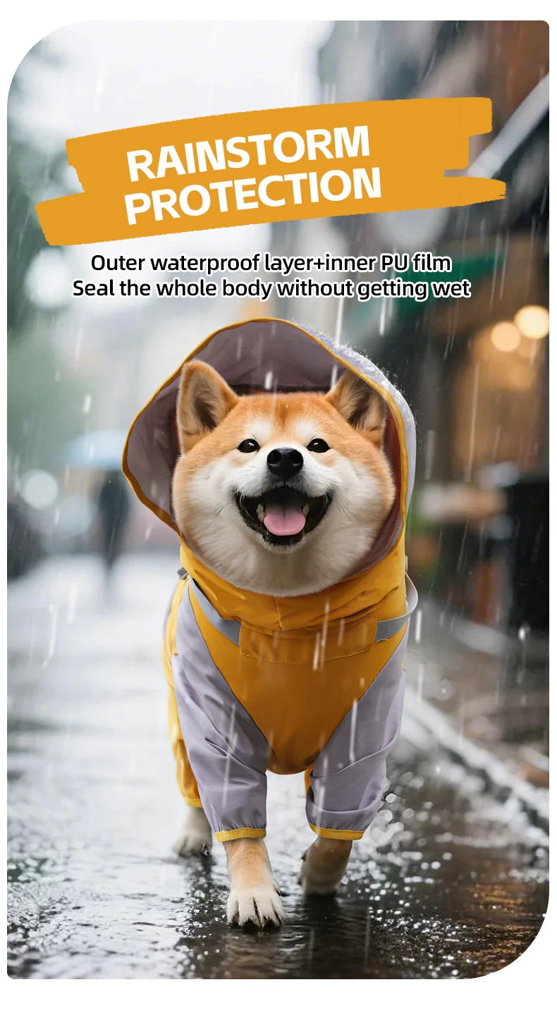 🌧️ Waterproof Dog Raincoat with Hood