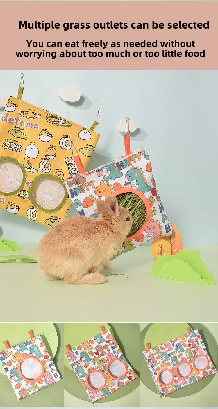 Hanging Hay Bag Feeder for Small Pets