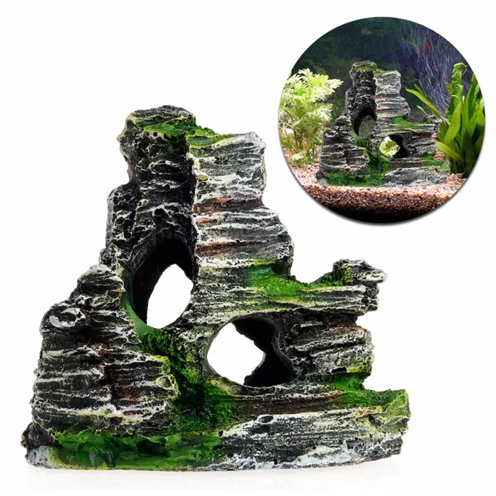 Artificial Moss Rock Cave Aquarium Ornament