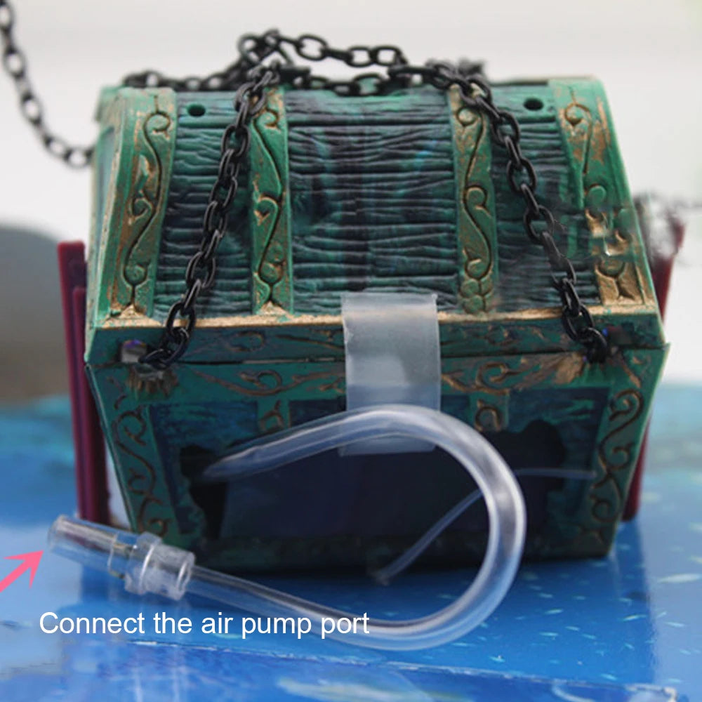 Diver Treasure Chest Aquarium Ornament