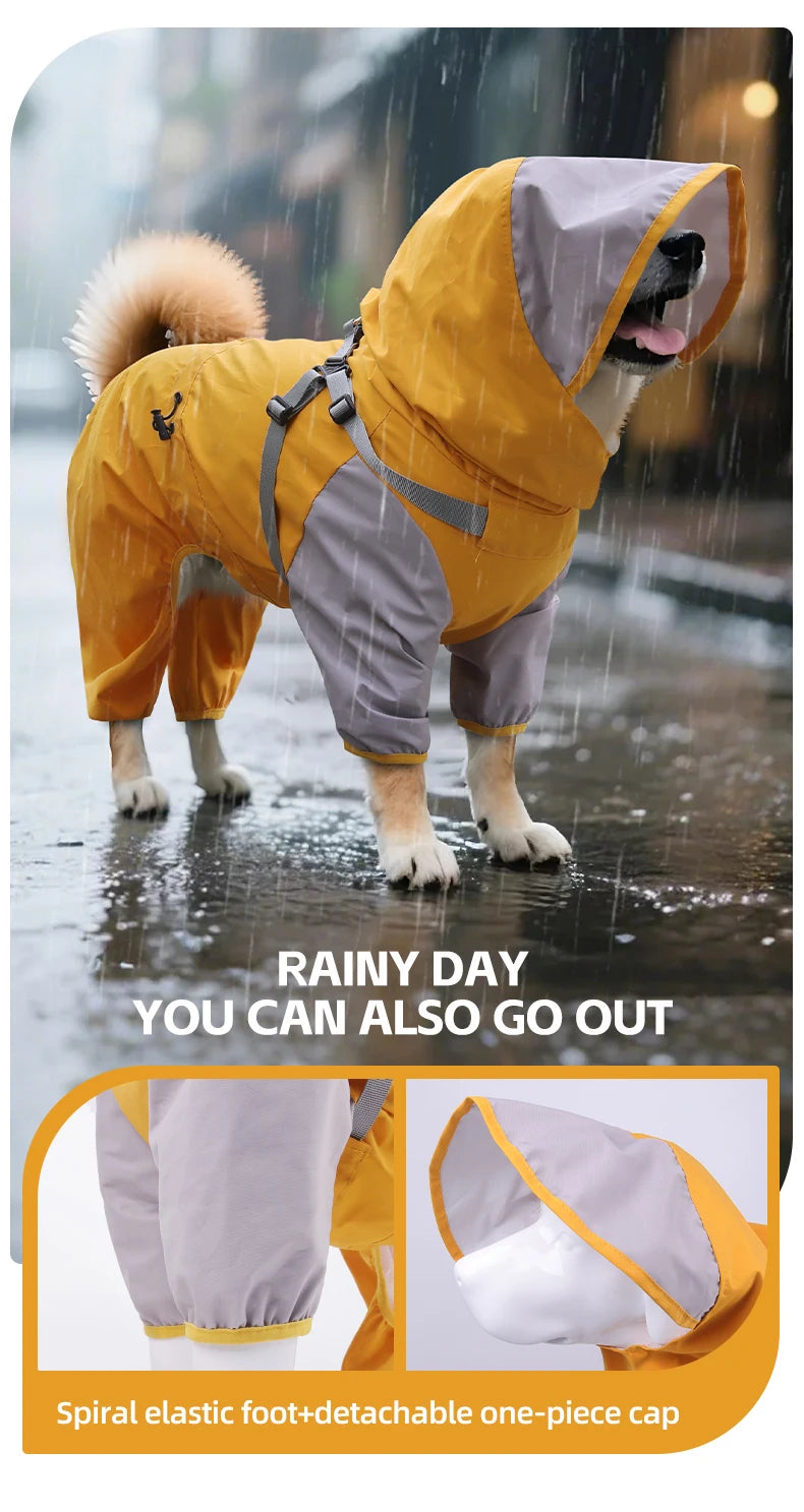 🌧️ Waterproof Dog Raincoat with Hood