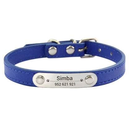 Personalised PU Leather Dog Collar