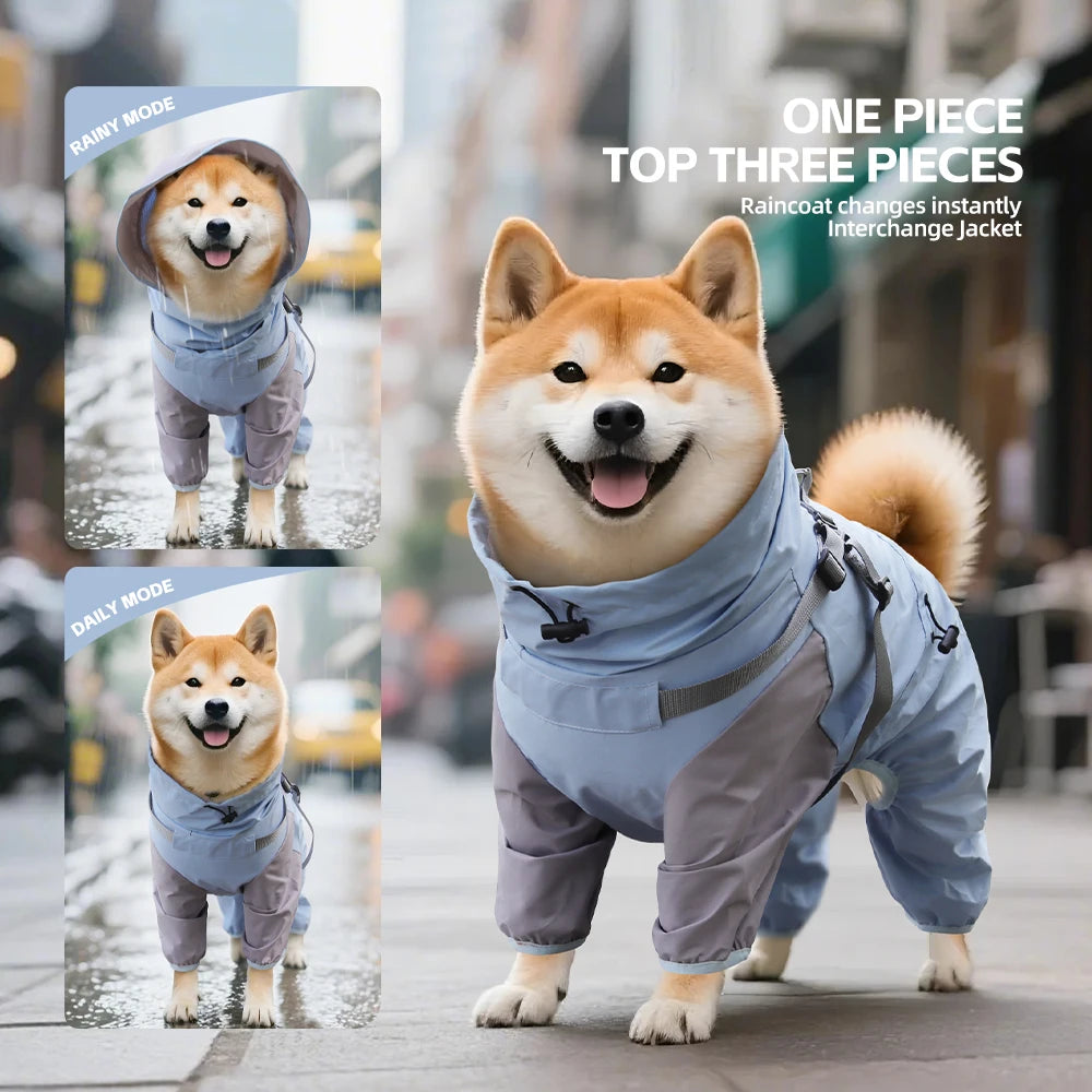 🌧️ Waterproof Dog Raincoat with Hood