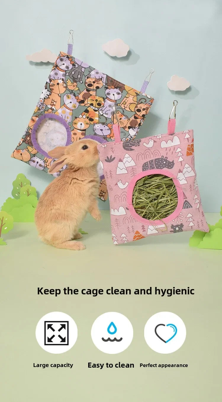 Hanging Hay Bag Feeder for Small Pets