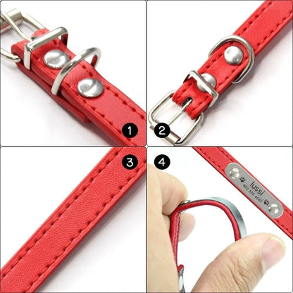 Personalised PU Leather Dog Collar