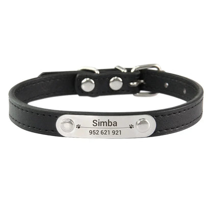Personalised PU Leather Dog Collar