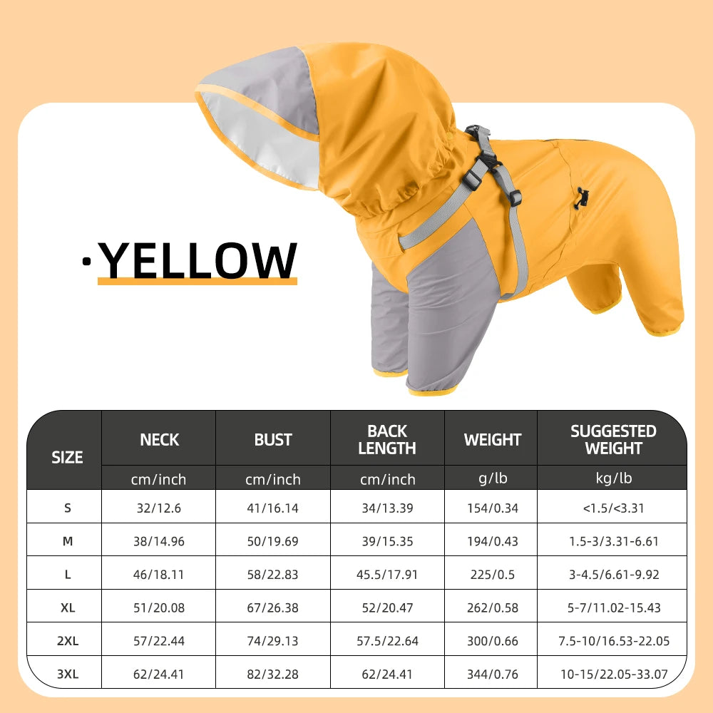 🌧️ Waterproof Dog Raincoat with Hood