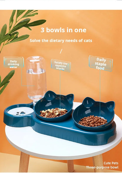 🐾 3-in-1 Pet Bowl Set with Water Feeder
