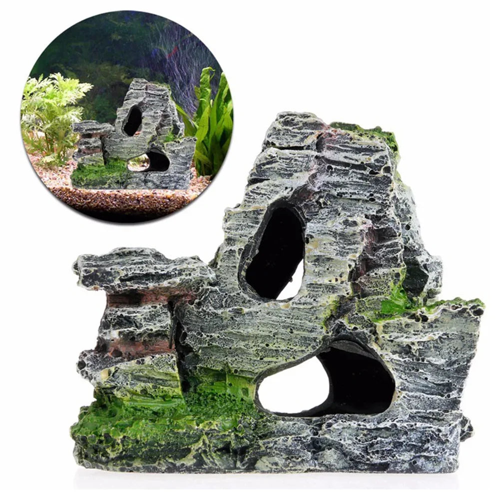 Artificial Moss Rock Cave Aquarium Ornament
