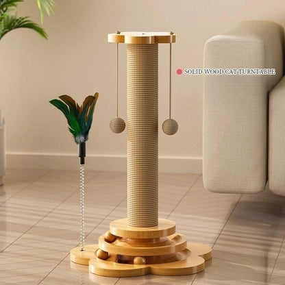 Wooden Cat Turntable Toy