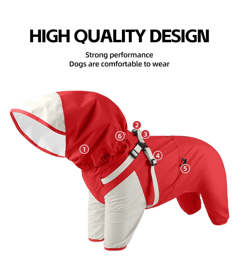 🌧️ Waterproof Dog Raincoat with Hood