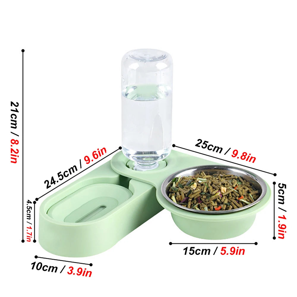 2-in-1 Pet Feeder & Water Bowl
