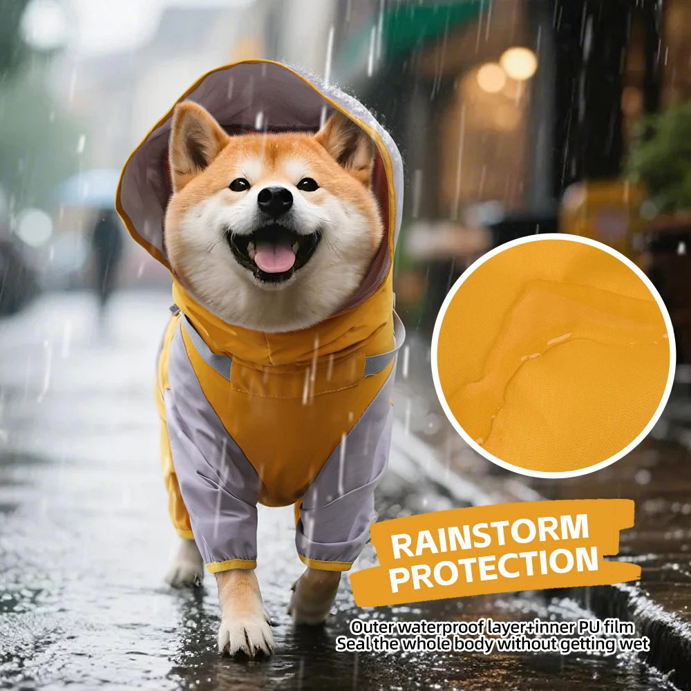 🌧️ Waterproof Dog Raincoat with Hood