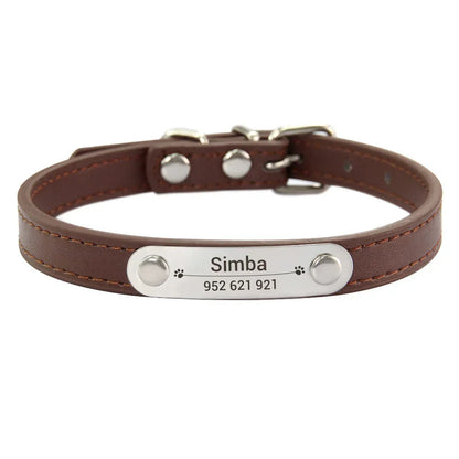 Personalised PU Leather Dog Collar