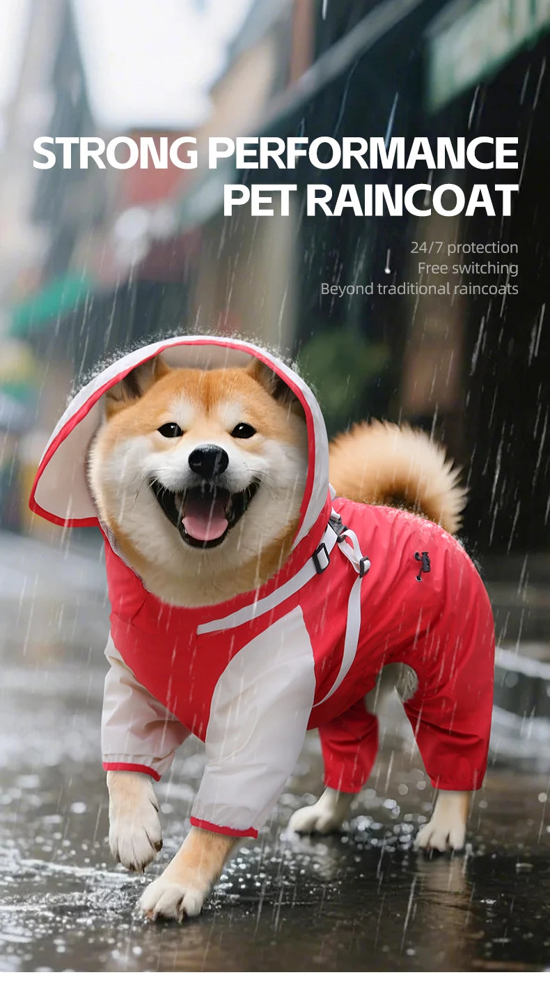🌧️ Waterproof Dog Raincoat with Hood