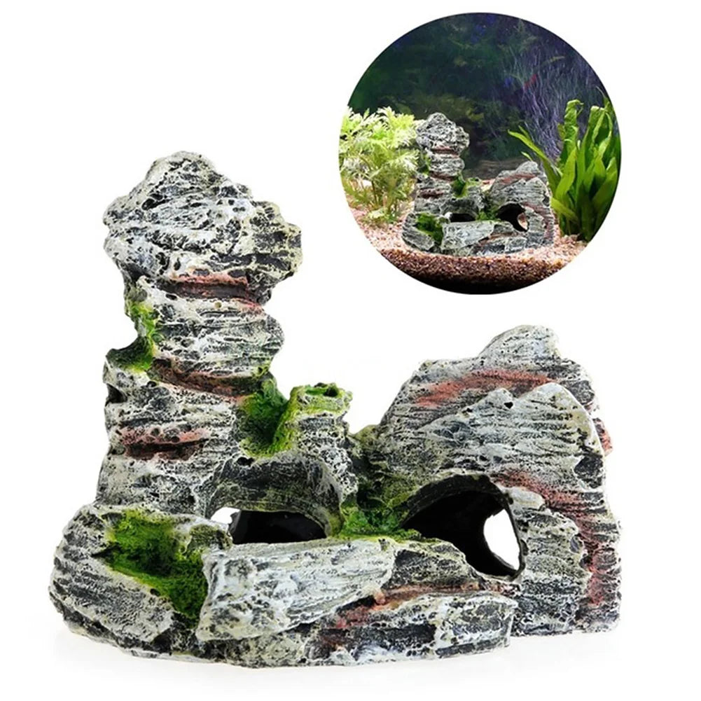 Artificial Moss Rock Cave Aquarium Ornament