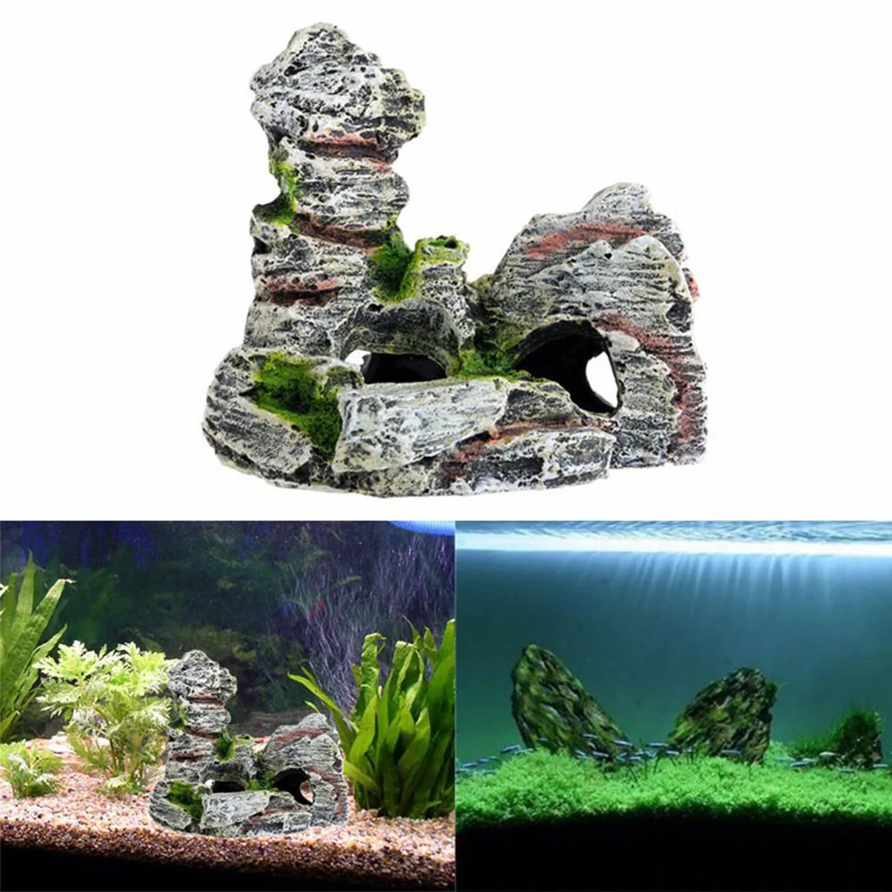 Artificial Moss Rock Cave Aquarium Ornament