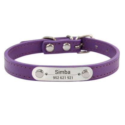 Personalised PU Leather Dog Collar