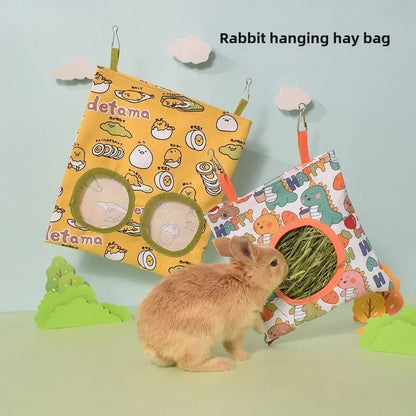 Hanging Hay Bag Feeder for Small Pets