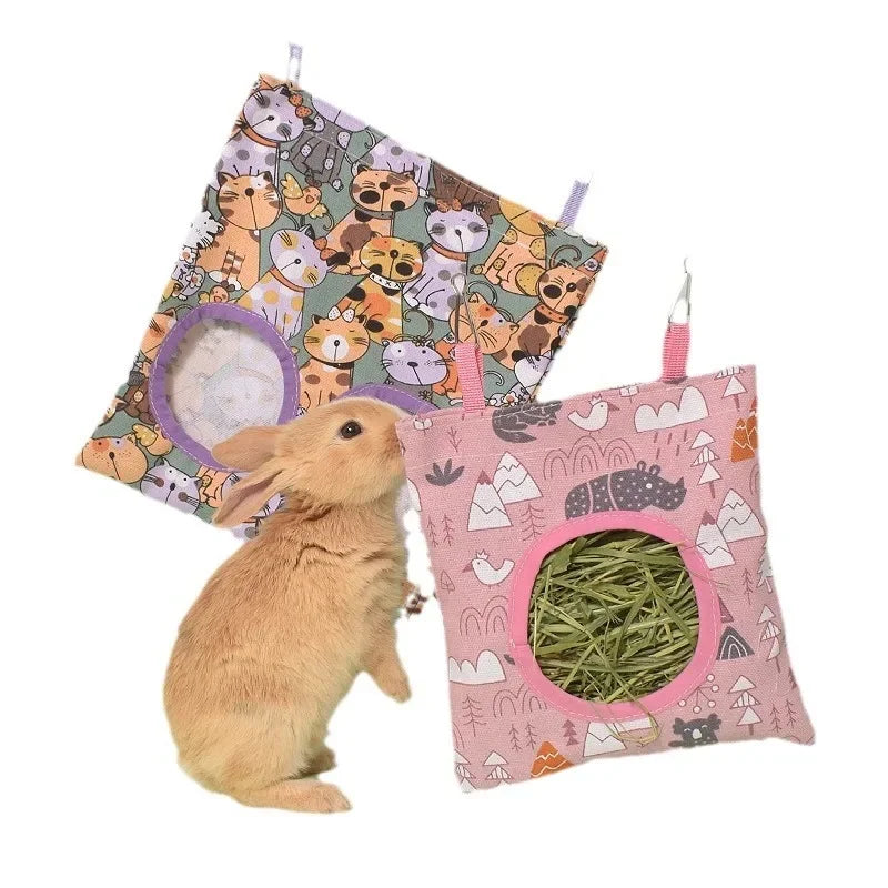 Hanging Hay Bag Feeder for Small Pets