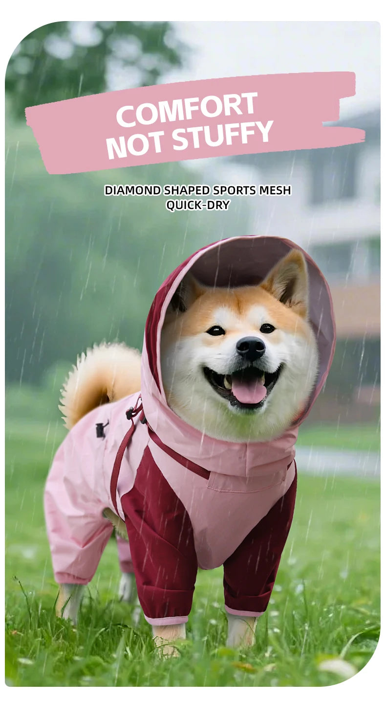 🌧️ Waterproof Dog Raincoat with Hood