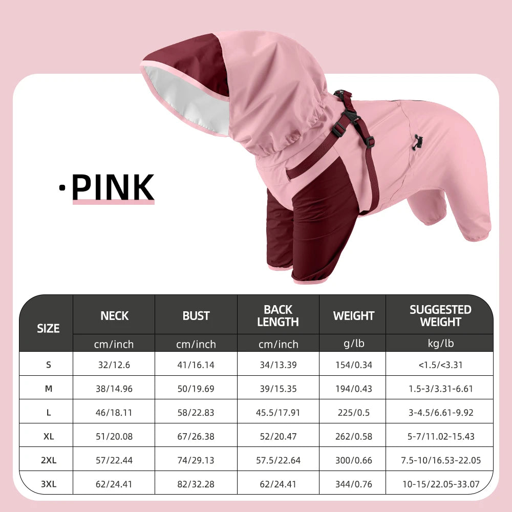 🌧️ Waterproof Dog Raincoat with Hood