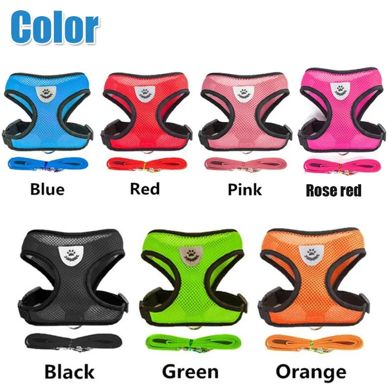 Adjustable Mesh Pet Harness & Lead