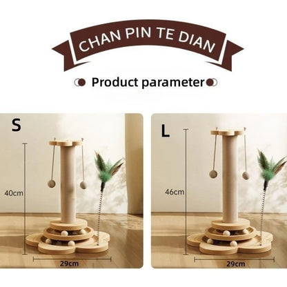 Wooden Cat Turntable Toy