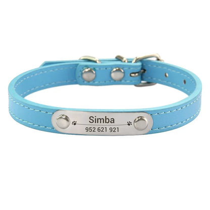 Personalised PU Leather Dog Collar